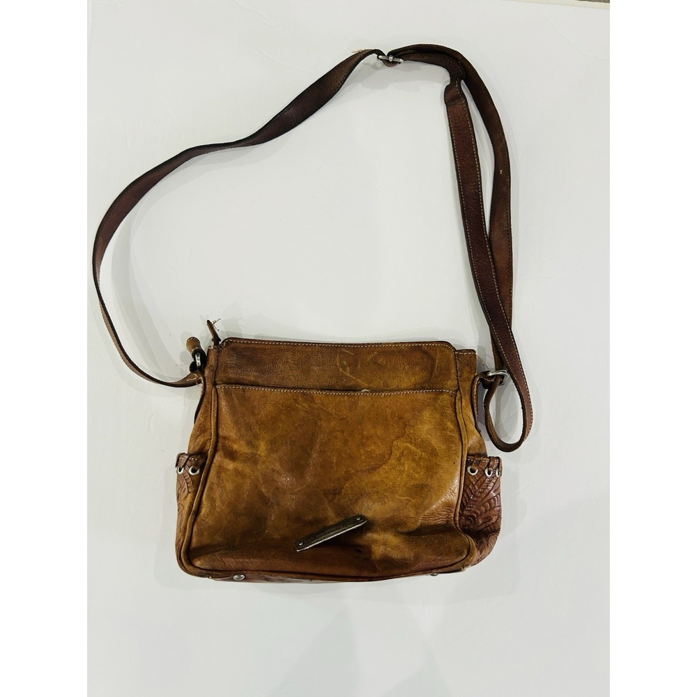 Vintage American‎ West genuine leather shoulder purse bag Hand Tooled - Flaws - Picture 5 of 9